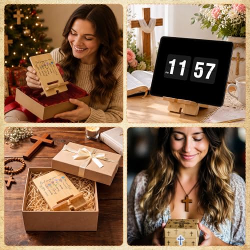 Novabright 24 Pcs Christian Bible Verse Bamboo Phone Stand, Wildflower - style: Wildflower