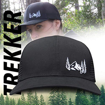 Grace Folly Trucker Hat for Men or Women- Many Cool Designs - color: Mountain- Black