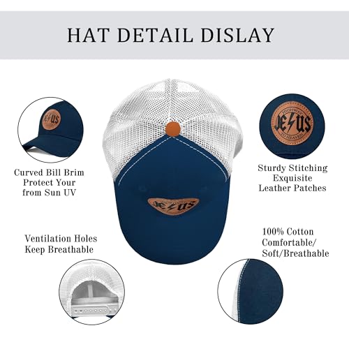 Christian Hats for Men & WomenJesus Cross HatChristianReligious GiftsforVarious Festivals&BirthdaysFaith Baseball/Trucker Cap - color: Blue
