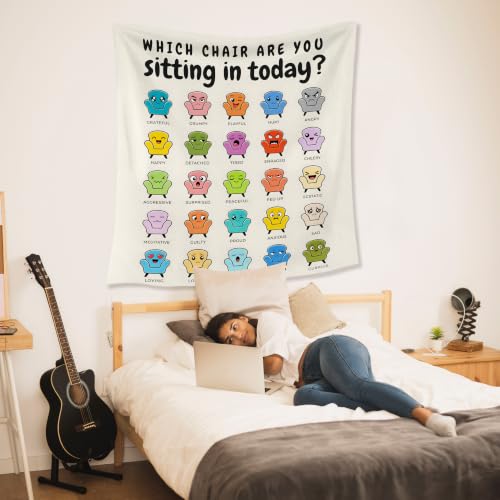 HUGANE Emotion Chair Mental Health Tapestry Wall Decor 50x60 Inch - color: colour-09