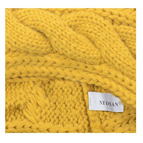 NEOSAN Womens Thick Ribbed Knit Winter Infinity Circle Loop Scarf - color: Twist Black