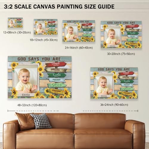 Ipplee Custom Signs Wall Art Photo Frame, God Says You Are Sunflower - color: Design06