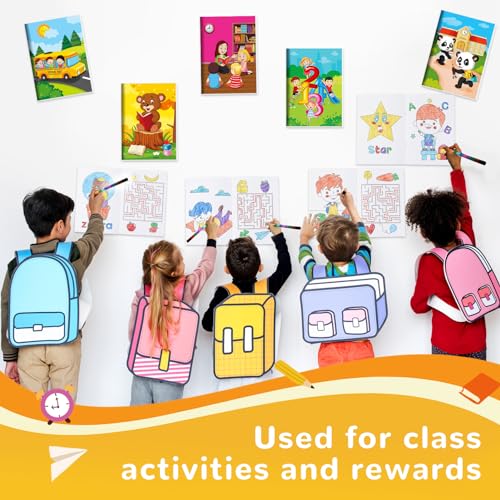BenLouis 24 Kindergarten Coloring Books with 24 Crayons for Kids Bulk - style: Preschool