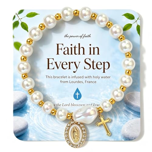Holy Water Bracelet for Women,Religious Christian FaithJewelry - color: White