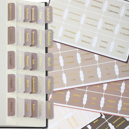 Mr. Pen- Laminated Bible Tabs, 75 pcs, Easy-to-Read & Apply - color: Mystic Forest