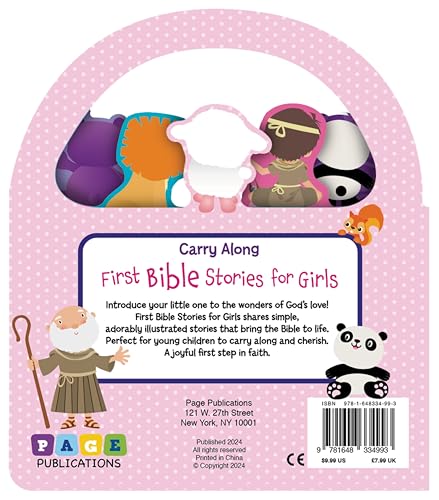 Carry Along First Bible Stories for Girls (Board Book) — Toddler Bible Storybook with Handle, Faith-Based Gift for Girls