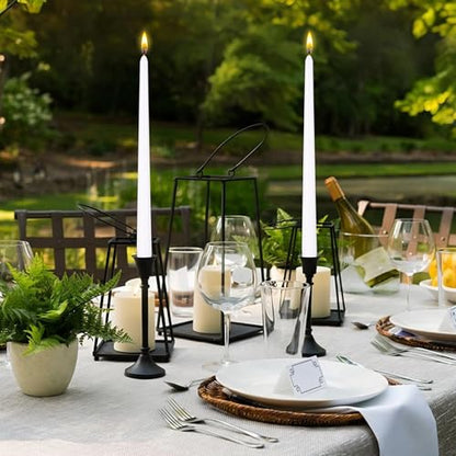 Mega Candles 12 pcs Unscented White Taper Candles, Hand Poured Wax Candle 12 Inch x 7/8 Inch, Home Décor, Wedding Receptions, Centerpieces, Occasions, Events, Romantic Dinners, Prayer, Holders - color: White