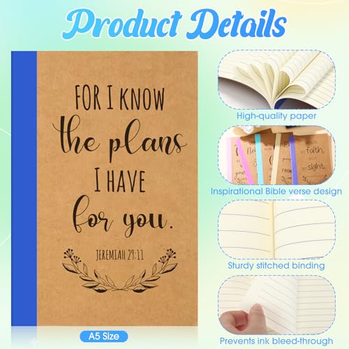 Resurhang 30 Set Christian Gifts Bulk Bible Notebook Religious Pen,Rainbow - color: Rainbow