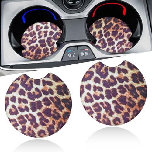 Leopard Print Car Cup Holder Coasters, 2.77'' Drink Cup Mat, No.4 - size: No.4