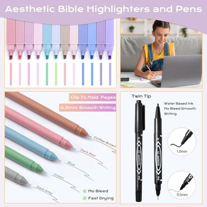 XKDOUS Bible Study Supplies Journaling Kit, Bible Highlighters, Morandi - color: Morandi