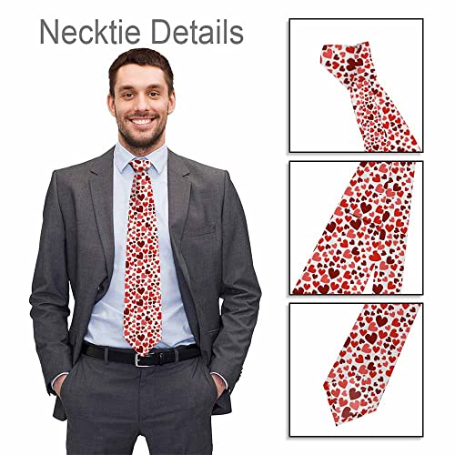 Men's Ties Novelty Tie Necktie for Men Teen Boys Multicolor Tie Party Holiday Thanksgiving Christmas - color: Red Heart