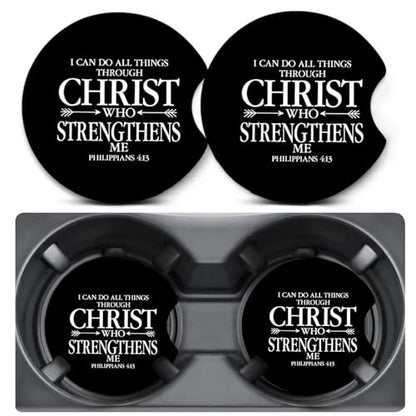 2 Pack Christ Car Coasters for Cup Holders,Neoprene Anti Slip Mat - color: CHRIST
