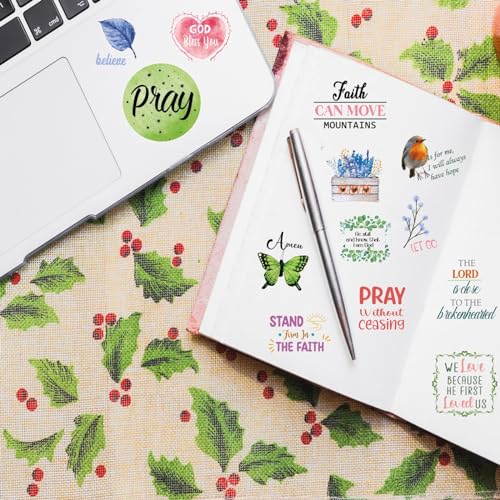 24 Sheets Inspirational Christian Stickers for Journaling, Bible Stickers - style: 24 Sheets Bible Stickers