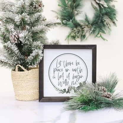Simply Said, INC Rustic Frames, Peace on Earth - 10 x 10 in Distressed Rustic Sign RF1351 - color: Peace On Earth