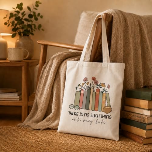 Aesthetic Flower Canvas Tote Bags, There is No Such Thing as Too Many Doodles, Cute Aesthetic Reading Accessories, Canvas Tote Bag for Women, Useful Gifts for Book Lovers - color: Style 02