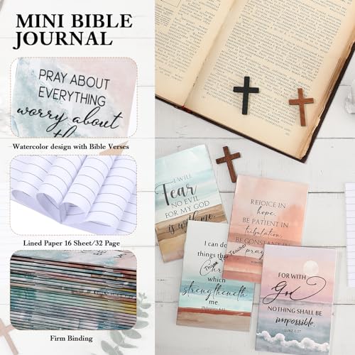 Kosiz 100 Pcs Christian Gift Bulk Mini Bible Verse Notebooks