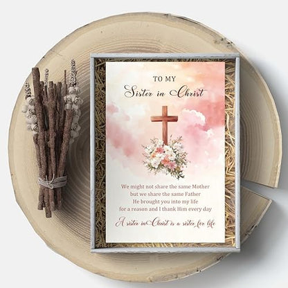 Christian Sister Greeting Card, Inspirational Religious Card for Women, Birthday, Encouragement, or Best Friend Gift, Bible Verse Keepsake for Sister in Christ - color: Sister in Christ