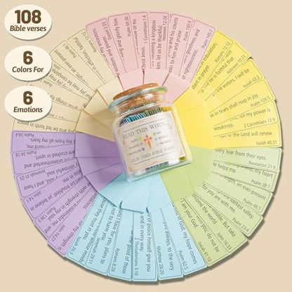 Bible Verse Jar with NFC Bracelet, 108 Scripture Notes, Christian Gift - color: Morandi colors