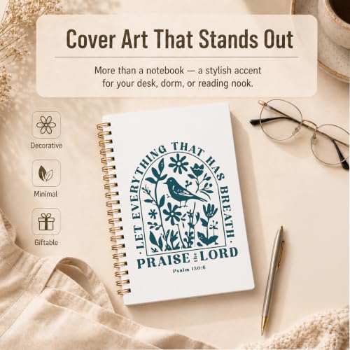 Christian Floral Bird Spiral Notebook 5.5x8.3 Inch - color: pattern-6