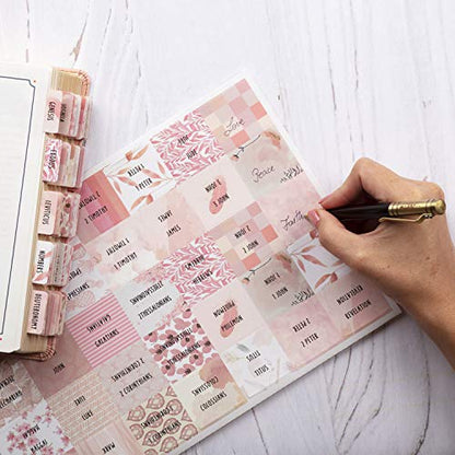 DiverseBee Laminated Bible Tabs for Women (Large Print, Easy to Read), Colorful Bible Journaling Book Tabs, Christian Gift, 66 Bible Tabs Old and New Testament, Includes 11 Blank Tabs - Rose Theme - color: Rose