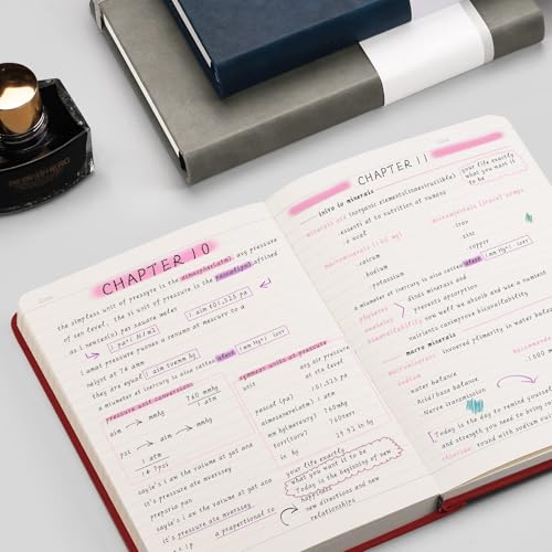 AHGXG Lined Journal Notebook, 320 Numbered Pages, A5 (5.75'' X 8.38'') - color: Red, size: A5