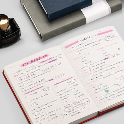 AHGXG Lined Journal Notebook, 320 Numbered Pages, A5 (5.75'' X 8.38'') - color: Red, size: A5
