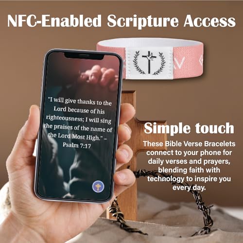 Bible verse bracelets Christian Bracelet Bible Verse Wristbands With NFC music Inspirational Daily Bible Verse Bracelets for Women Men Teens Valentine Gifts For Him and Her - style: Style 2