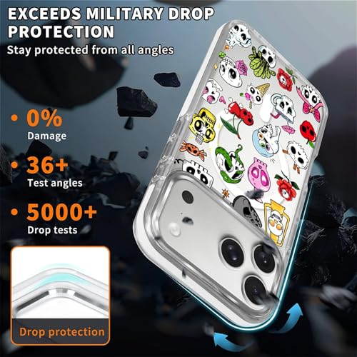 for iPhone 17 Pro/iPhone 18 Pro Case [Compatible with Magsafe],Girls Women Clear Magnetic Case Silicone Shockproof Protective Cover with Pattern Aesthetics Skull Skeleton - color: Aesthetics Skull Skeleton, size: iPhone 17 Pro/iPhone 18 Pro