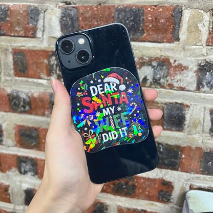 Pack 3 Dear Santa My Son, My Wife, My Husband Did It, Family Love Holographic Decals Waterproof Vinyl Sticker for Laptop, Water Bottle, Car, Hard Hat, Toolbox, Phone Case 3 Inches