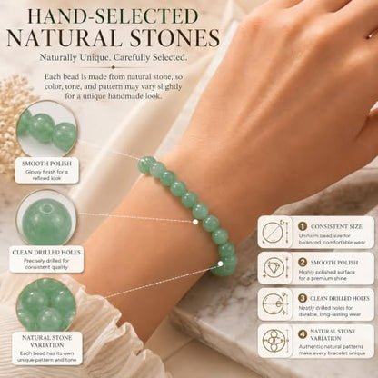 Cherry Tree Collection 100PCS 6mm Green Aventurine Round Bead Craft Kit - color: green aventurine, size: 6mm