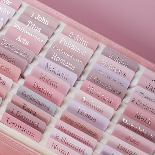 UPAFEXXI-Laminated Bible Tabs,Bible Tabs for Women and Men(Pink) - color: Pink