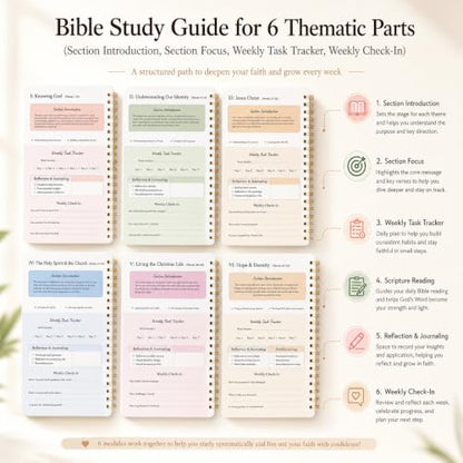 meDolove Bible Study Journal Spiral Christian Book for Women,5.4" × 8" - color: Black