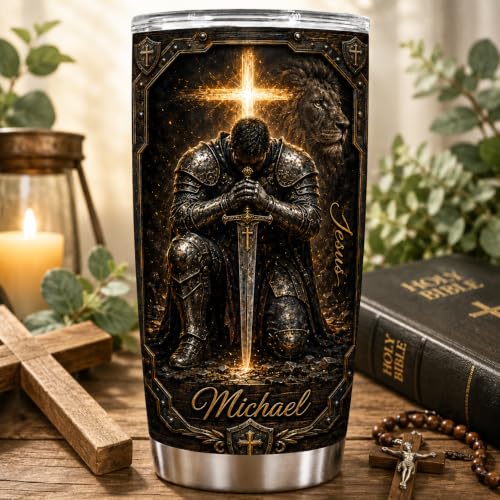 Personalized Christian Gifts For Men - Religious Bible Man Of Faith Tumbler V18 - A Child Of God Warrior Christ Faith For Dad, Husband, Grandpa on Fathers Day, Christmas, Birthday - color: CH-VAR-18
