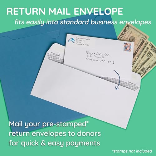 Blue Summit Supplies 500#6 3/4 Remittance Envelopes, Gummed, White
