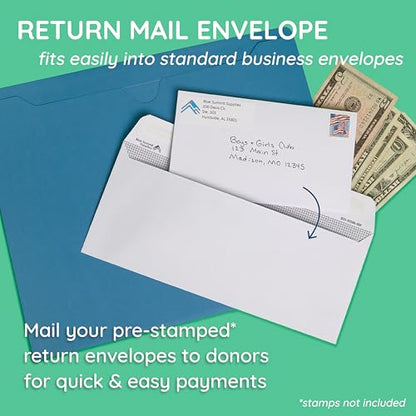Blue Summit Supplies 500#6 3/4 Remittance Envelopes, Gummed, White