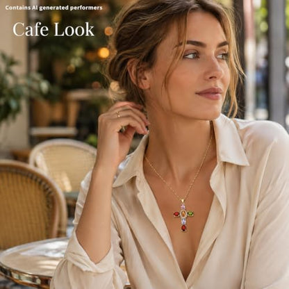Colorful Crystal Rainbow Symbol Pendant Alloy Clavicle Necklace - color: gold