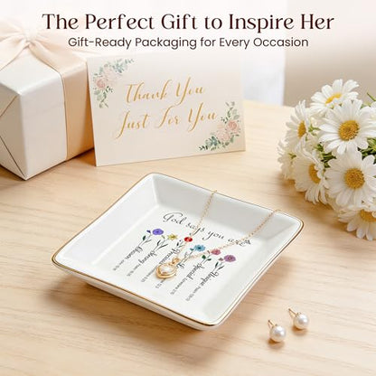PUDDING CABIN Birthday Gifts for Christian Women - God Says You Are, Bible Jewelry Dish - style: God Says You Are