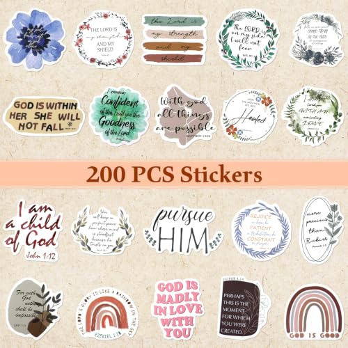 STEFORD Christian Bible Verse Stickers, 200 Pcs