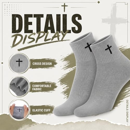 Skicuff 6/9 Pairs Christian Cross Socks Prayer Crew Stockings - color: Multiple Colors