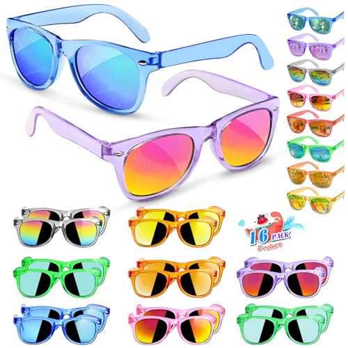 GKTZ Kids Sunglasses Party Favors - Boys Girls Valentines Day Gifts, Neon Sunglasses with UV 400 Protection for Kids Classroom Favors Birthday Goodie Bags Stuffers - 16 Packs - style: 16 Pack