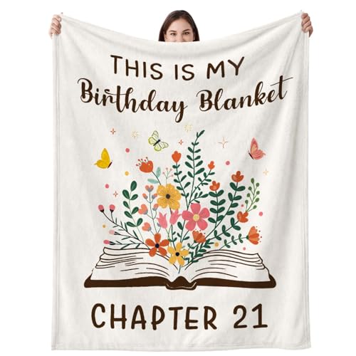 21st Birthday Gift for Her, Chapter 21 Flannel Soft Blanket, 50" x 60" - color: 21st Birthday