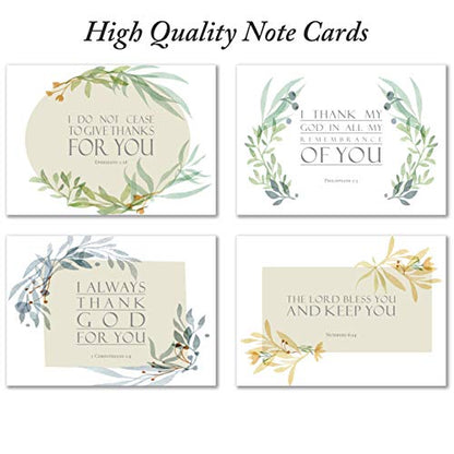 Thank You Inspirational Bible Verse Note Cards with Envelopes - Pack of 48 - style: Thank You