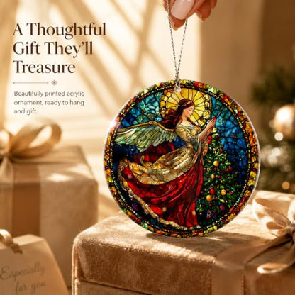 Guardian Angel Suncatcher Gifts for Women, Angle Christmas Ornaments 2026 - color: Angel Suncatcher