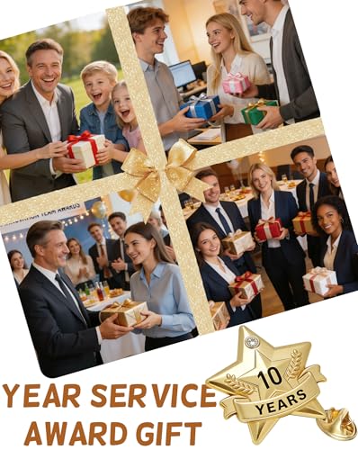 Years of Service Pins, Gold Star Pin for 1-30 Year Work Anniversary, Long Standing Employee Recognition Award Star Pins for Staff, Team & Volunteers - style: 10 Years