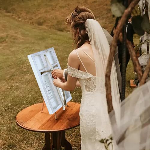 A Cord of Three Strands Wedding Sign, Solid Wood Wedding Rustic Boho Decor, Marriage Devotional Religious Gifts for Couples, Wedding Ceremony Sign, Anniversary Ideas for Couple (Washwhite, 10*15) - color: Washwhite, size: 10*15