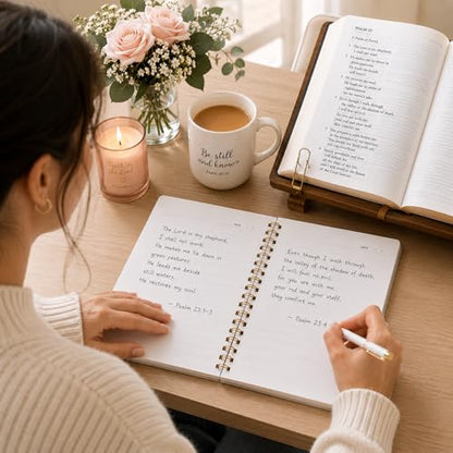 Christian Gift Journal for Women & Teen Girls, Cute Pink Prayer Journal with Coquette Bow Cover, Spiral Notebook for Bible Study, Faith Journaling, Gratitude & Daily Writing, 5.7 x 8.3 Lined Notebook, 160 Pages - color: Pink