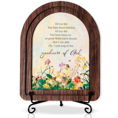 Goodness Of God Wood Plaque Signs，Christian Desk Decor - color: Goodness Of God