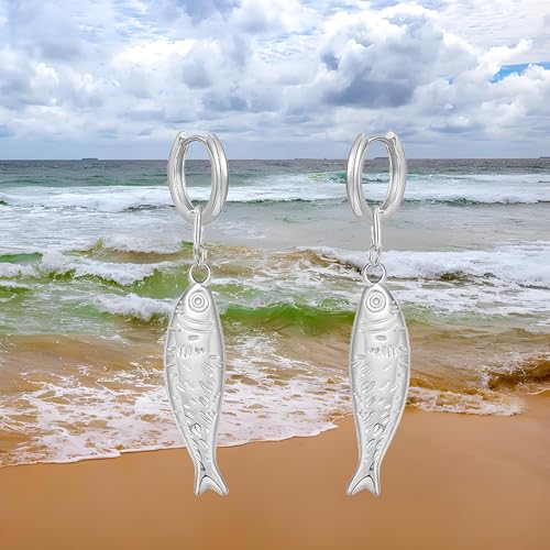 Fish Earrings for Women - color: Silver