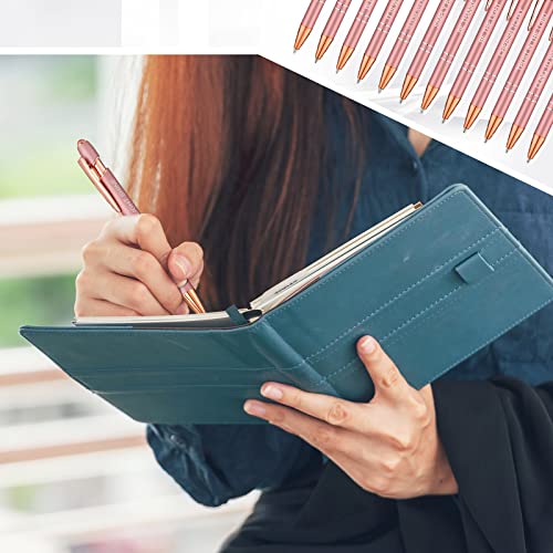 Zonon 12 Pcs Inspirational Pens, Motivational Ballpoint Pen Gifts for Women - color: Rose Gold, style: Bible Style