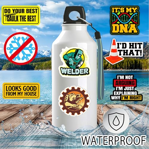 200 PCS Funny Hard Hat Stickers - Waterproof Vinyl Stickers for Adults (No Repeat) - Sarcastic & Breakroom Humor for Helmets, Toolboxes, Cars, Water Bottles, Laptops - Blue Collar Gifts for Men - color: Hard Hat, style: Art Deco